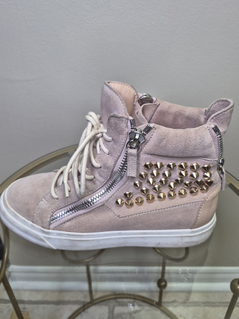 Giuseppe Zanotti Designer Leather Sneakers High Tops, Sz 6